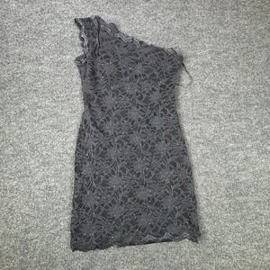 Morgan & Co Dress Womens 13/14 Black Lace One Shoulder Sparkle Party Evening